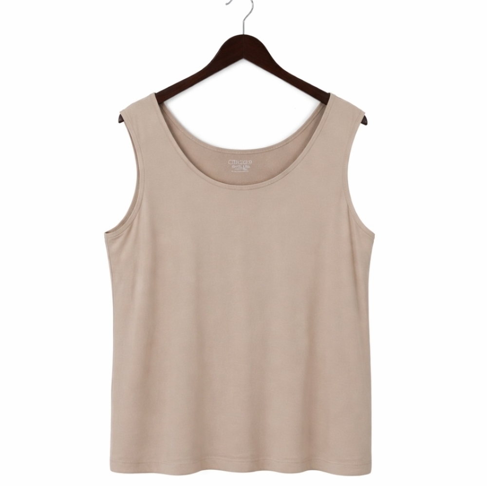 Chicos Taupe Spandex Blend Sleeveless Tank/Layering Shell Sz 4 (XXL)